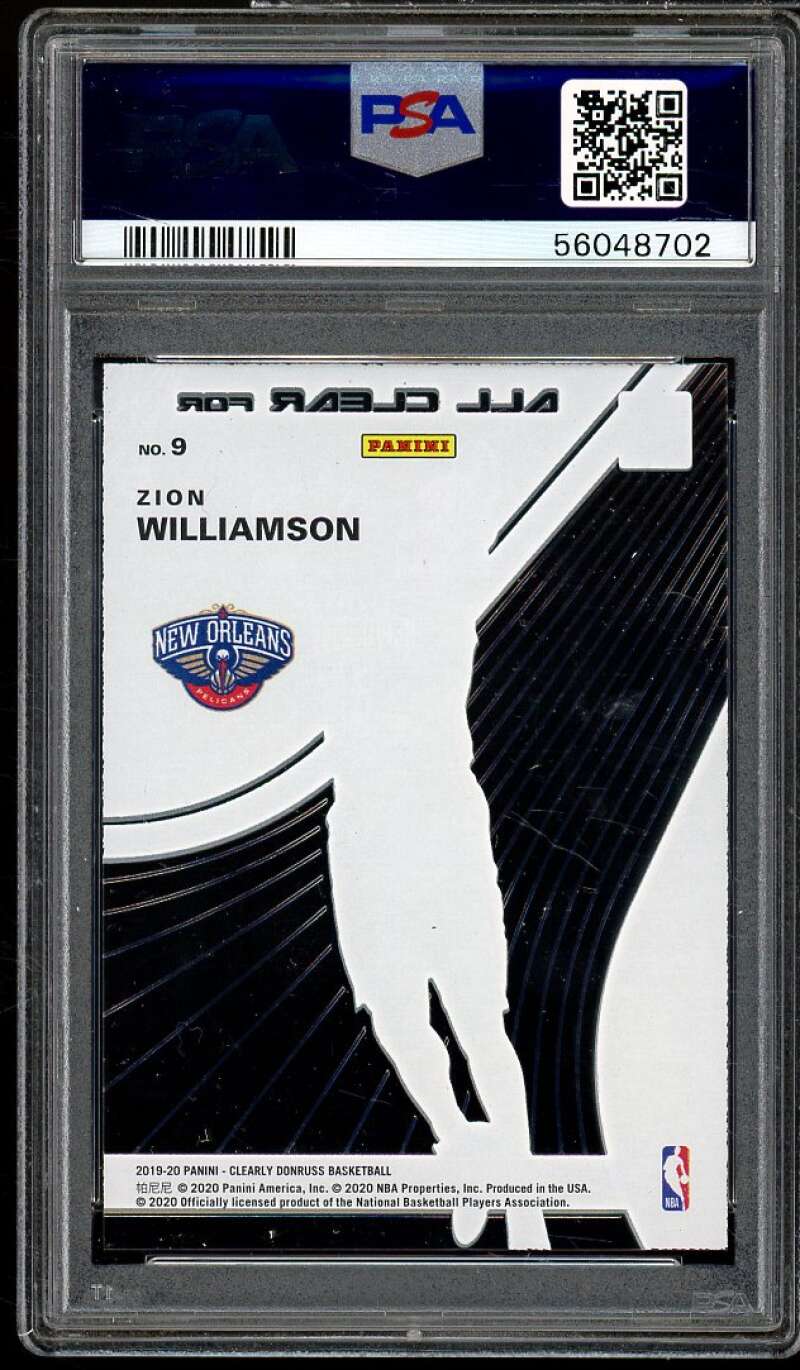 Zion Williamson Rookie 2019-20 Clearly Donruss All Clear For Takeoff #9 PSA 9 Image 2