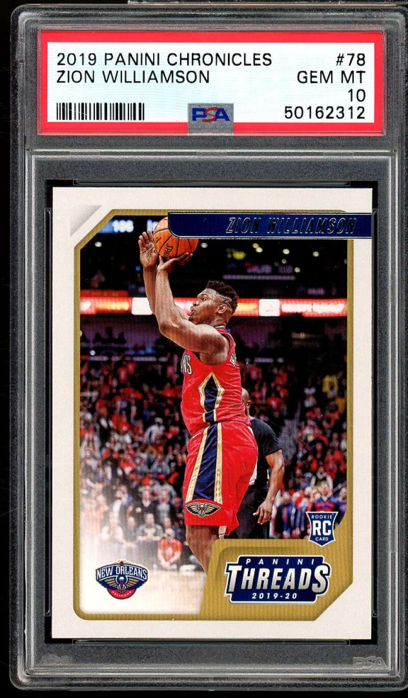 Zion Williamson Rookie Card 2019-20 Panini Chronicles #78 PSA 10 Image 1