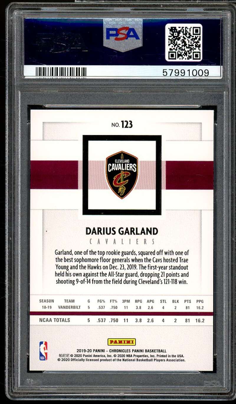 Darius Garland Rookie Card 2019-20 Panini Chronicles #123 PSA 10 Image 2