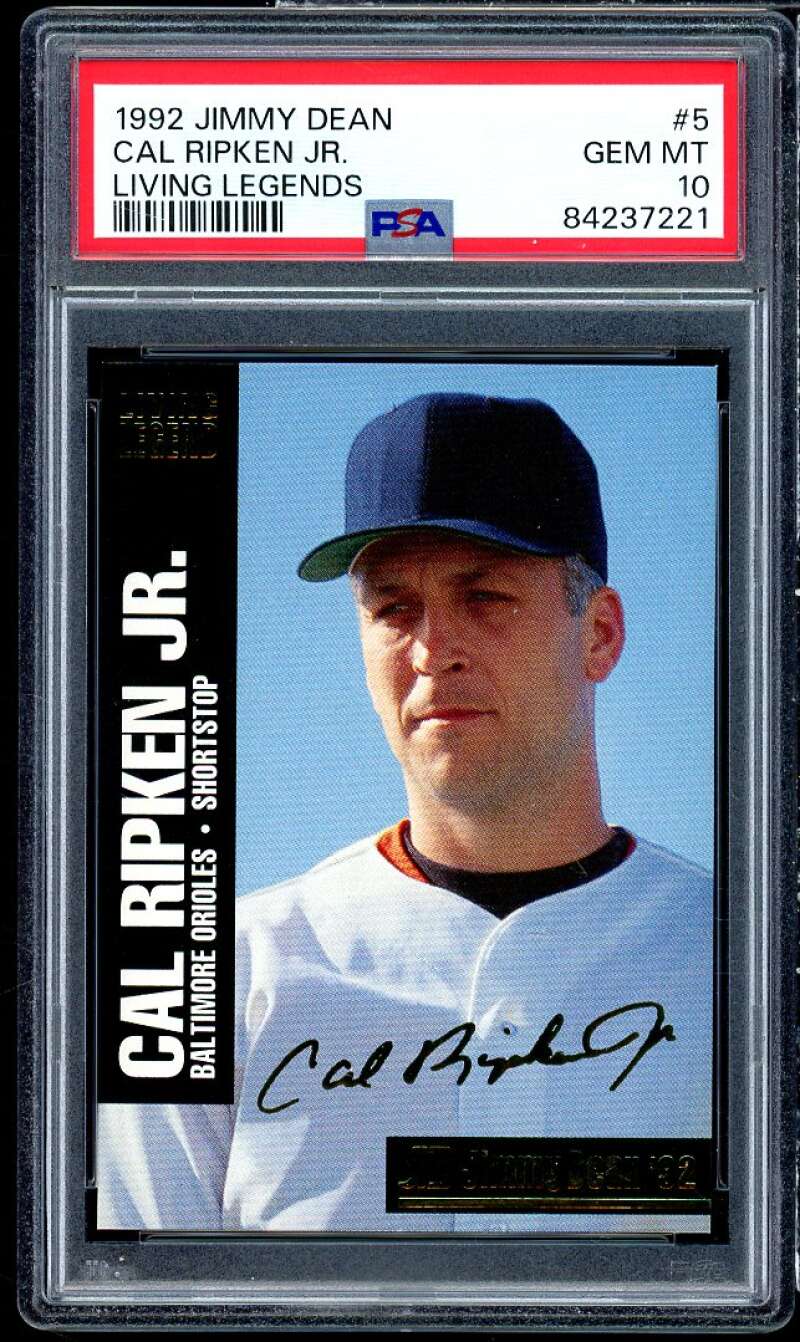 Cal Ripken Jr. Card 1992 Jimmy Dean Living Legends #5 PSA 10 Image 1