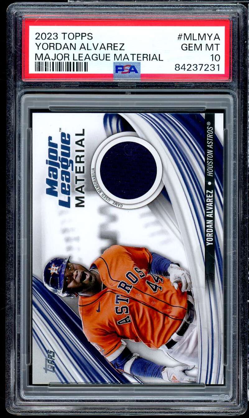 Yordan Alvarez Card 2023 Topps Major League Material #MLMYA PSA 10 Image 1