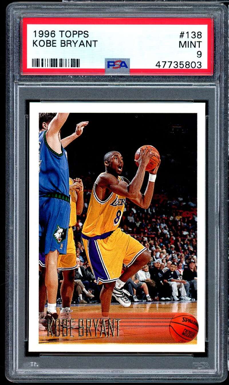 Kobe Bryant Rookie Card 1996-97 Topps #138 PSA 9 Image 1