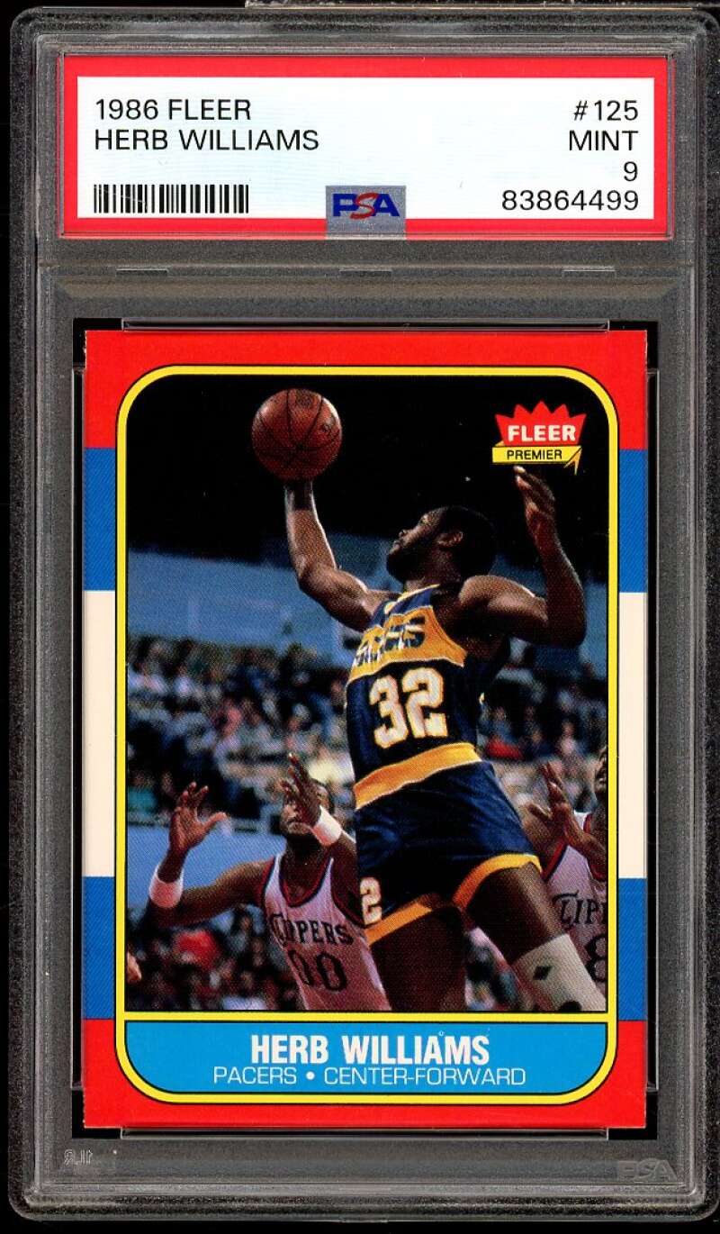 Herb Williams Rookie Card 1986-87 Fleer #125 PSA 9 Image 1