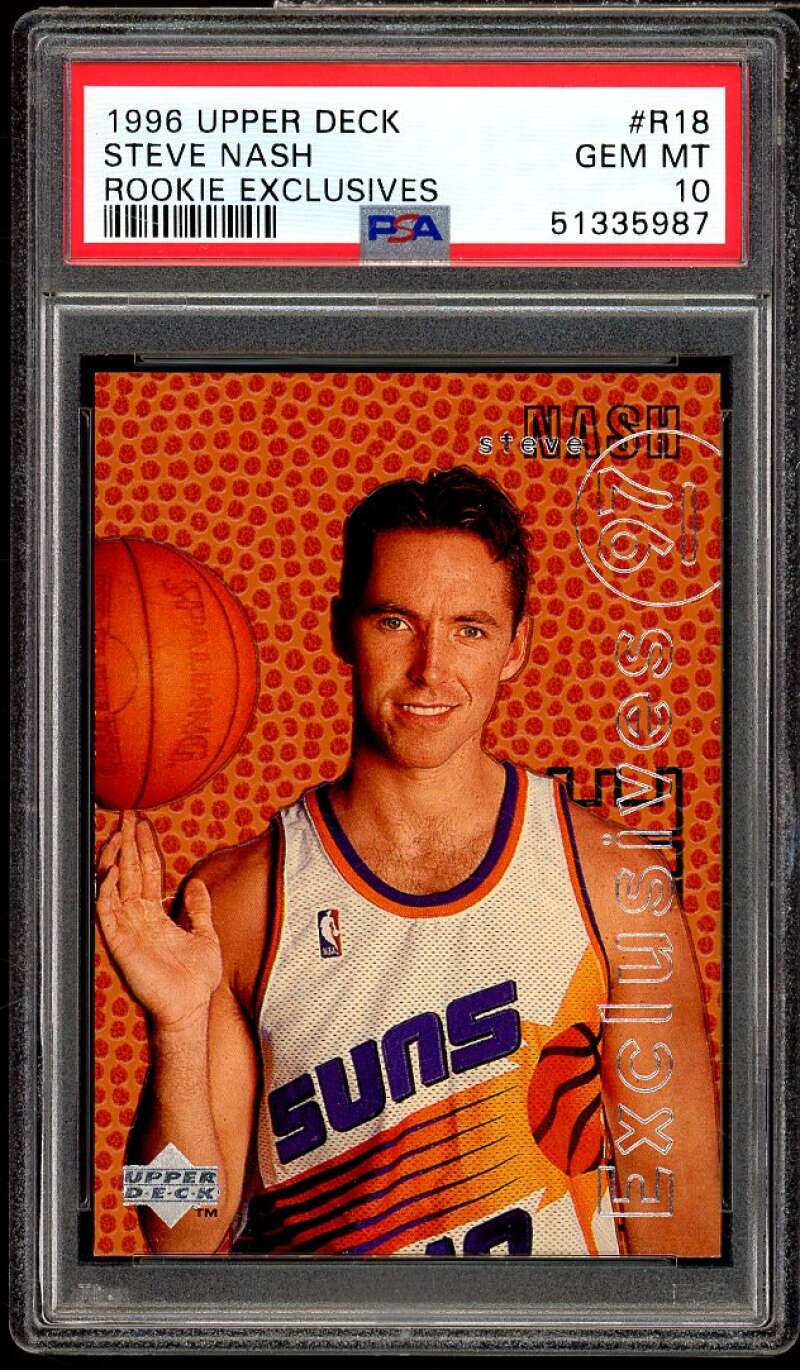 Steve Nash Rookie Card 1996-97 Upper Deck Rookie Exclusives #R18 PSA 10 Image 1