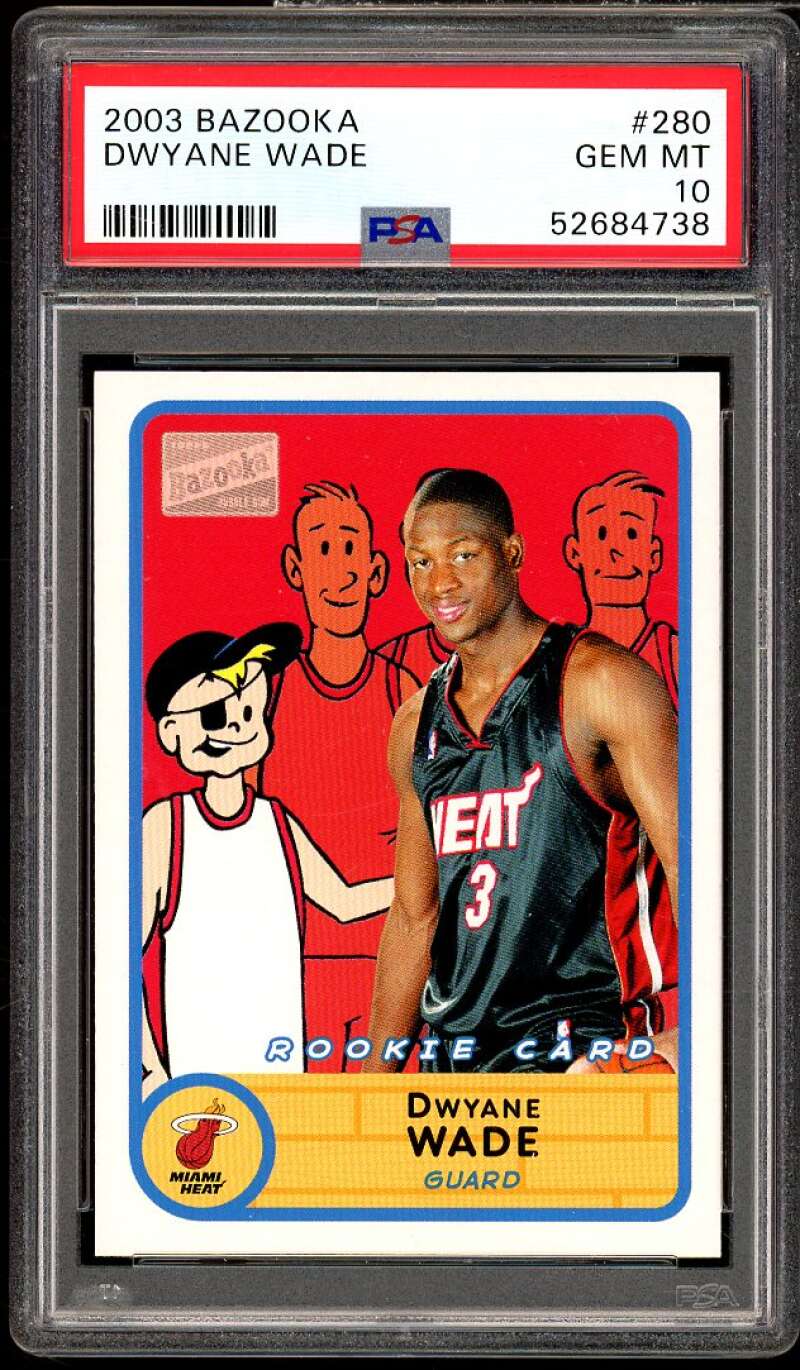 Dwyane Wade Rookie Card 2003-04 Bazooka #280 PSA 10 Image 1