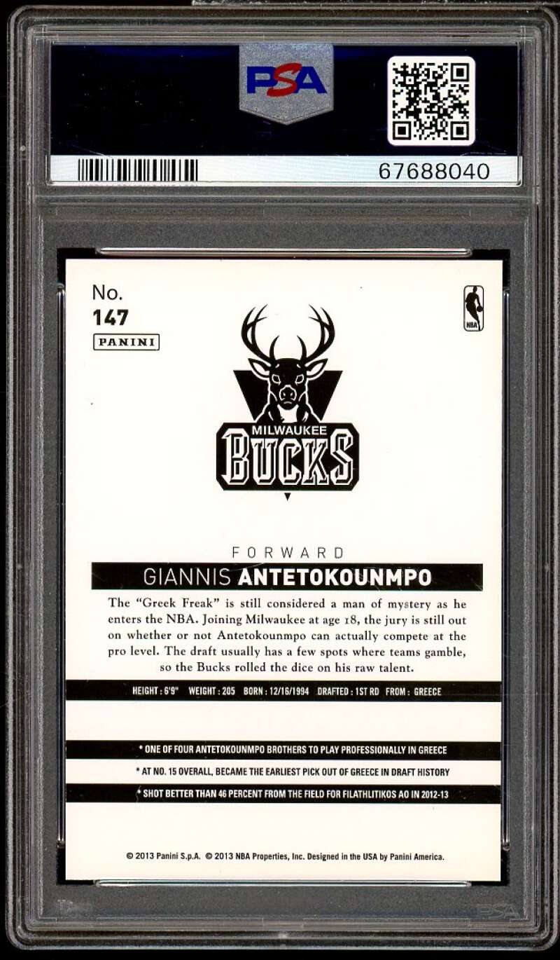 Giannis Antetokounmpo Rookie Card 2013-14 Panini NBA China #147 PSA 9 Image 2