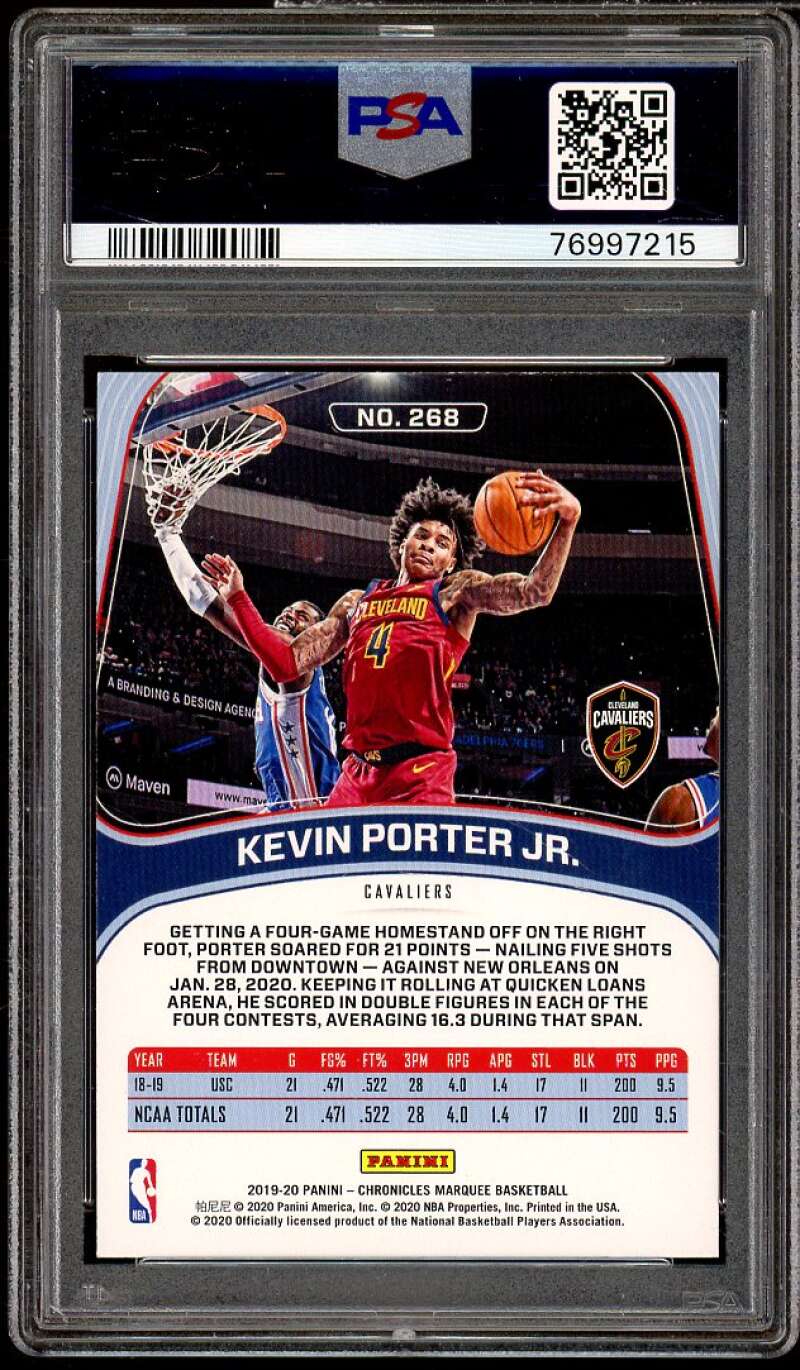 Kevin Porter Jr. Rookie Card 2019-20 Panini Chronicles #268 PSA 10 Image 2