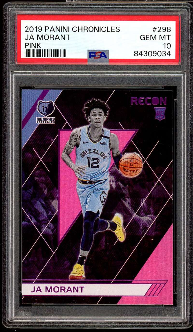 Ja Morant Rookie Card 2019-20 Panini Chronicles Pink #298 PSA 10 Image 1