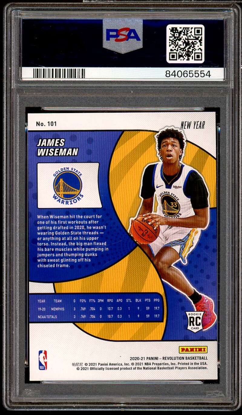 James Wiseman Rookie Card 2020-21 Panini Revolution Chinese New Year #101 PSA 10 Image 2