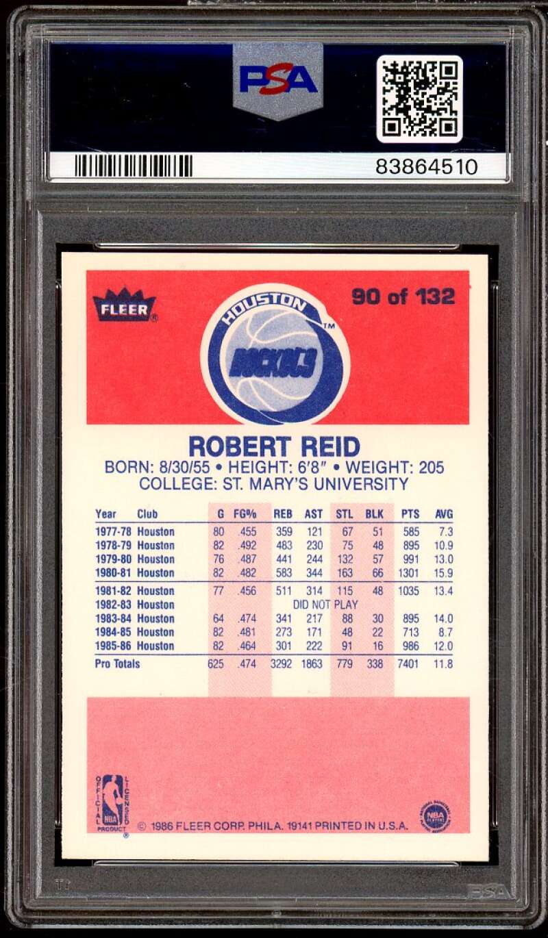 Robert Reid Card 1986-87 Fleer #90 PSA 9 Image 2