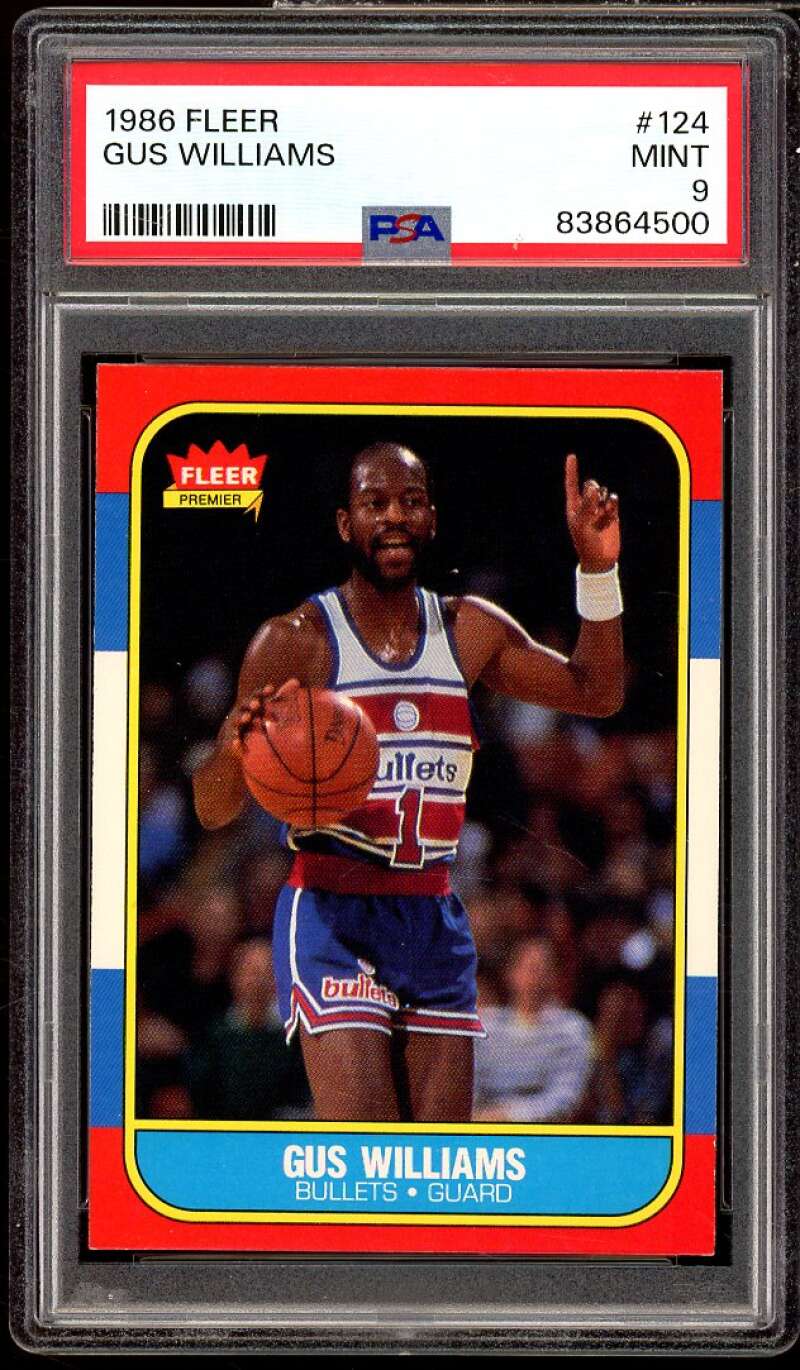 Gus Williams Card 1986-87 Fleer #124 PSA 9 Image 1