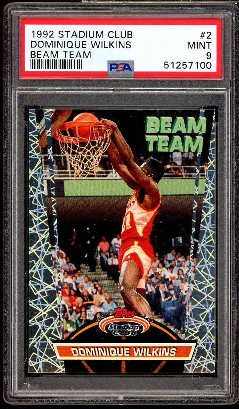 Dominique Wilkins Card 1992-93 Stadium Club Beam Team #2 PSA 9 Image 1