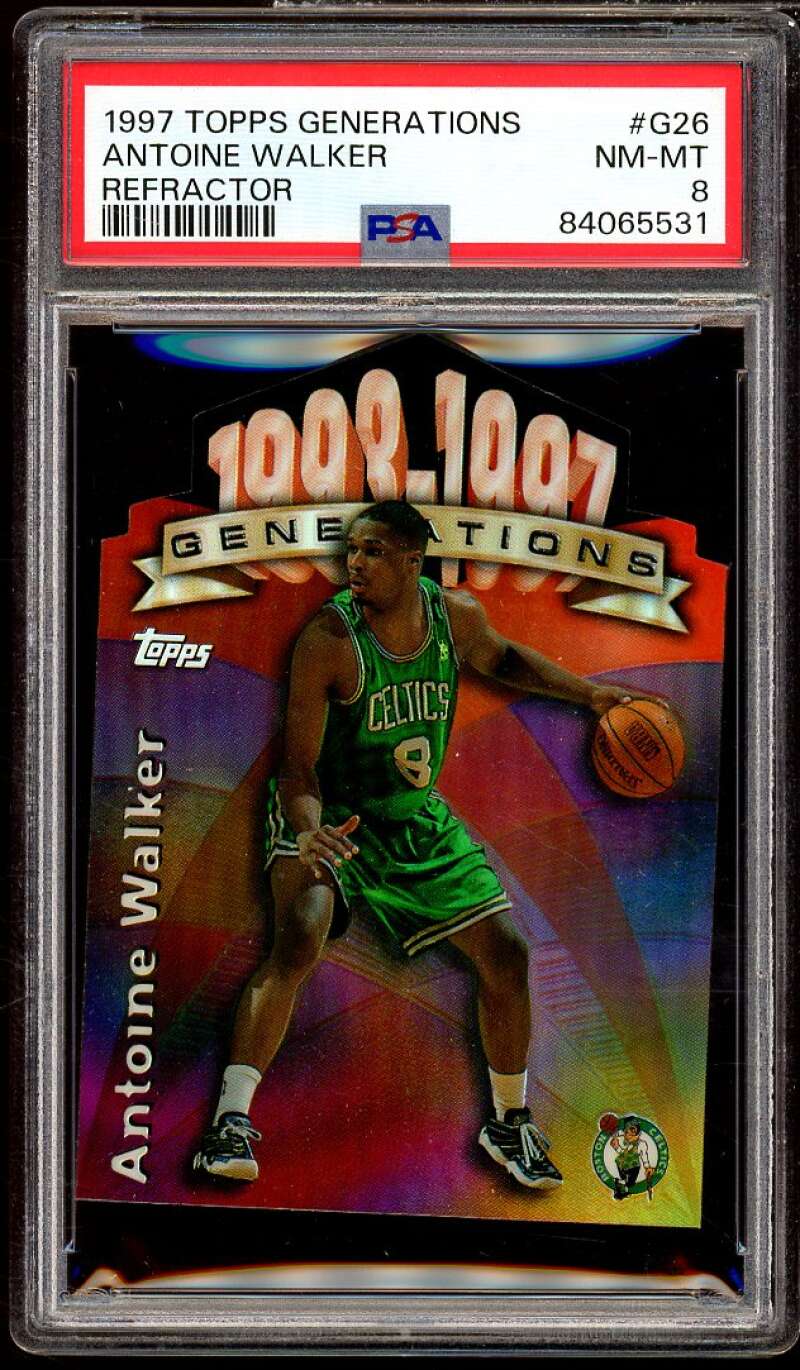 Antoine Walker Card 1997-98 Topps Generations Refractor #G26 PSA 8 Image 1