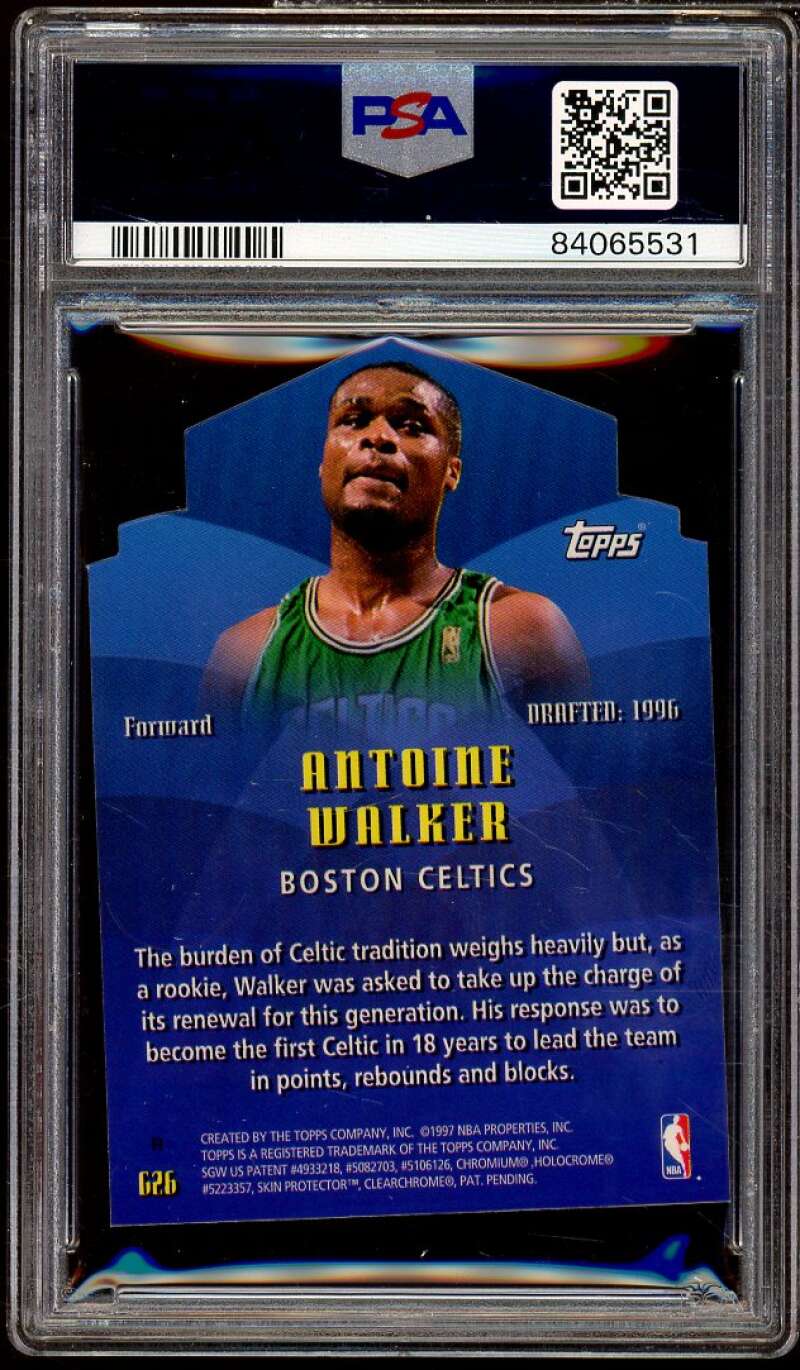 Antoine Walker Card 1997-98 Topps Generations Refractor #G26 PSA 8 Image 2