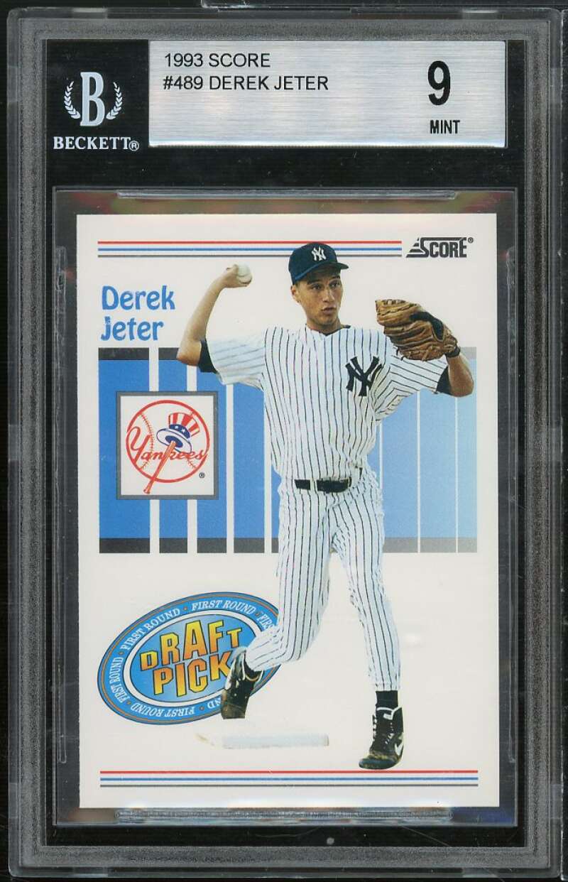 Derek Jeter Rookie Card 1993 Score #489 BGS 9 (9.5 9 8.5 9.5) Image 1