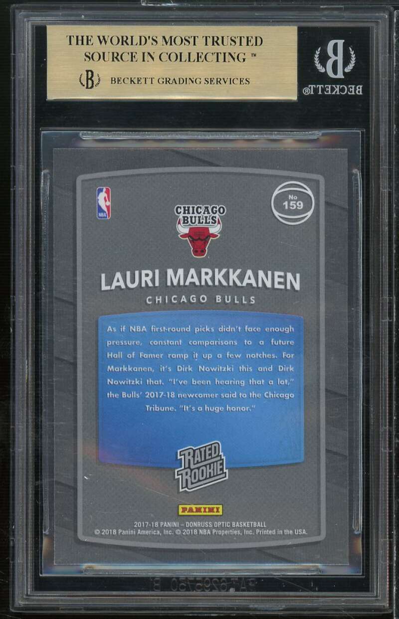 Lauri Markkanen Rookie 2017-18 Donruss Optic Mega Box Red Yellow #159 BGS 9.5 Image 2