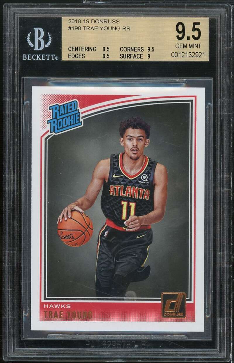 Trae Young Rookie Card 2018-19 Donruss #196 BGS 9.5 (9.5 9.5 9.5 9) Image 1