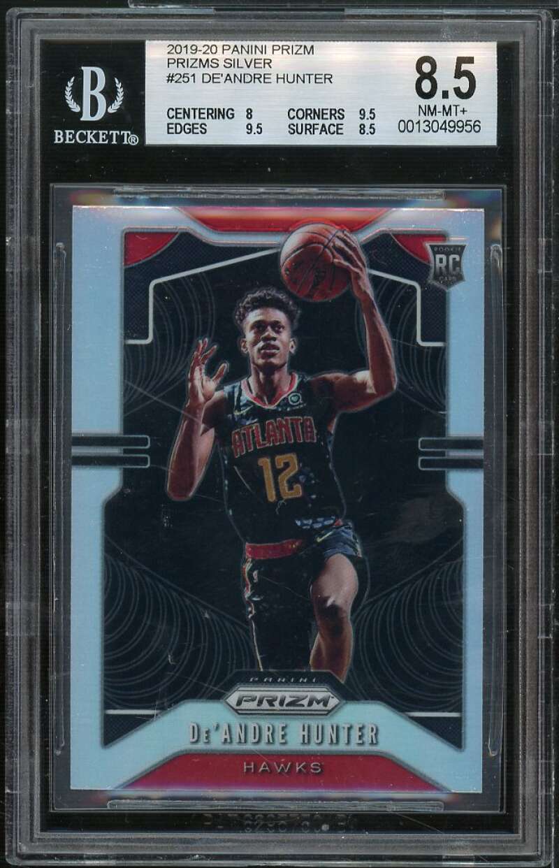 De'Andre Hunter Rookie Card 2019-20 Panini Prizm Prizms Silver #251 BGS 8.5 Image 1