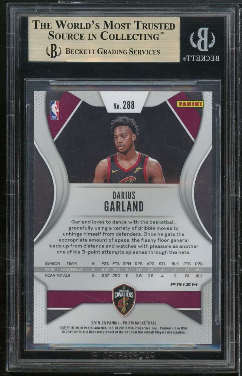 Darius Garland Rookie Card 2019-20 Panini Prizm Prizms Silver #288 BGS 9.5 Image 2