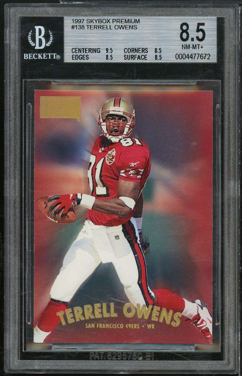 Terrell Owens Card 1997 SkyBox Premium #138 BGS 8.5 (9.5 8.5 8.5 8.5) Image 1