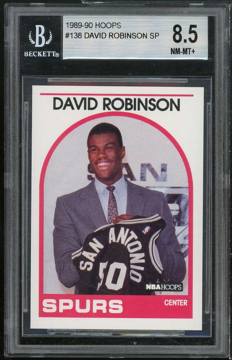 David Robinson Rookie Card 1989-90 Hoops #138 BGS 8.5 (8 8.5 9 9) Image 1