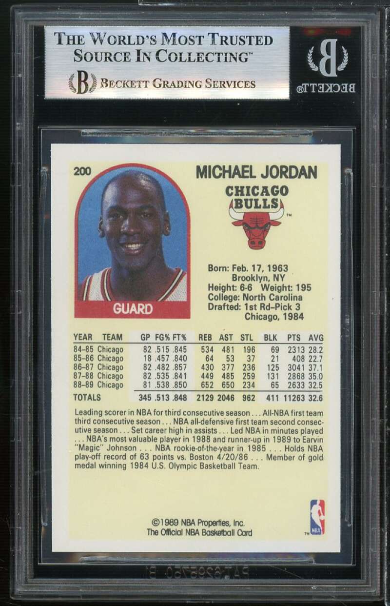 Michael Jordan Card 1989-90 Hoops #200 BGS 8.5 (8 8.5 8.5 9) Image 2