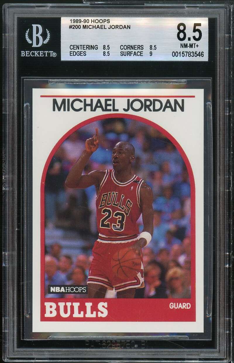 Michael Jordan Card 1989-90 Hoops #200 BGS 8.5 (8.5 8.5 8.5 9) Image 1