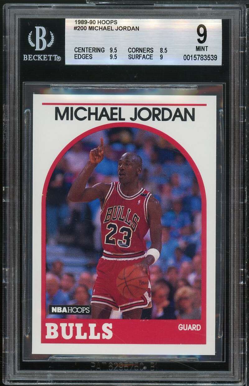 Michael Jordan Card 1989-90 Hoops #200 BGS 9 (9.5 8.5 9.5 9) Image 1