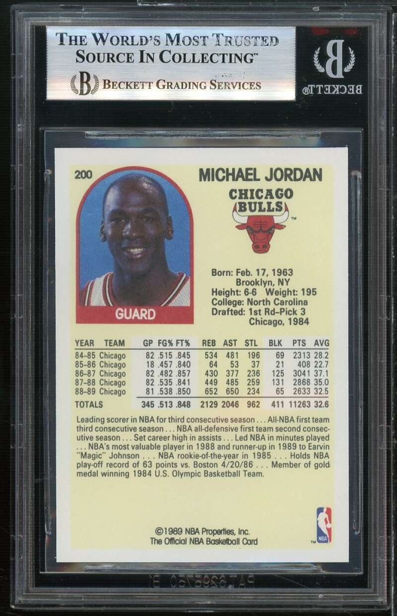 Michael Jordan Card 1989-90 Hoops #200 BGS 9 (9.5 8.5 9.5 9) Image 2