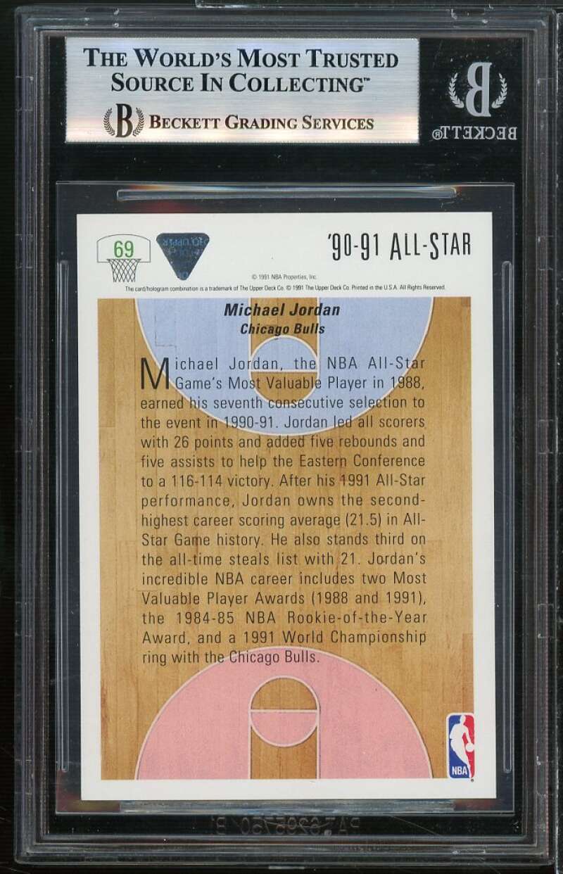 Michael Jordan Card 1991-92 Upper Deck #69 BGS 9 (9 9 10 9) Image 2