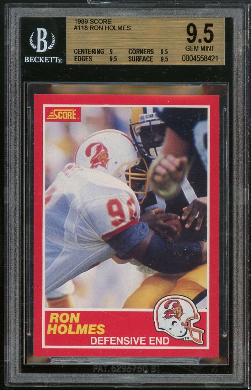 Ron Holmes Card 1989 Score #118 BGS 9.5 (9 9.5 9.5 9.5) Image 1