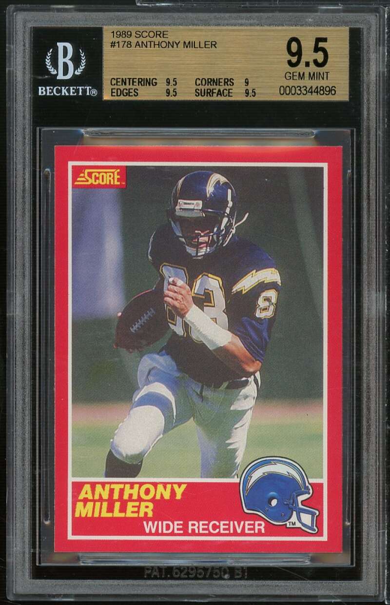 Anthony Miller Rookie Card 1989 Score #178 BGS 9.5 (9.5 9 9.5 9.5) Image 1