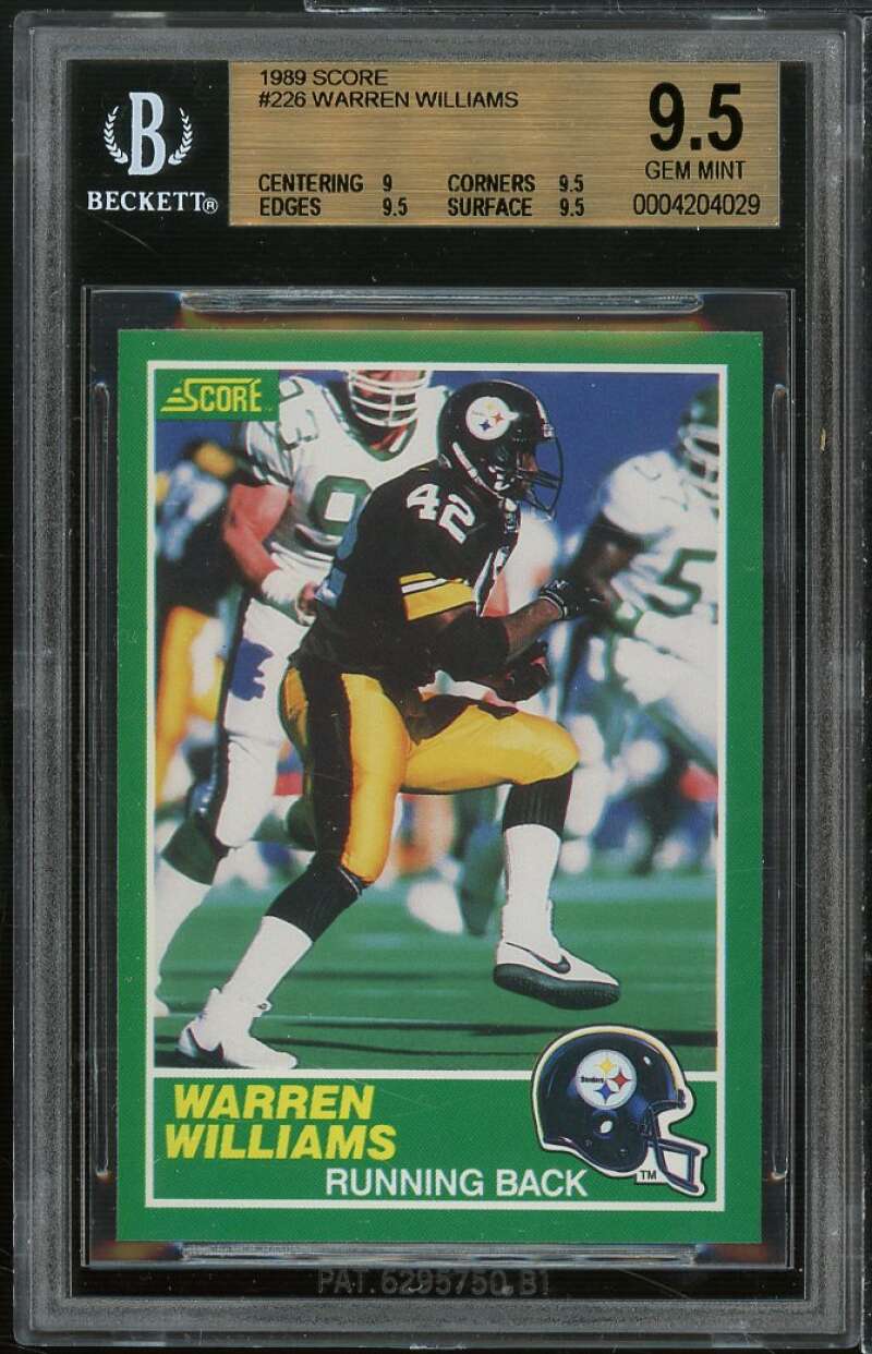 Warren Williams Rookie Card 1989 Score #226 BGS 9.5 (9 9.5 9.5 9.5) Image 1