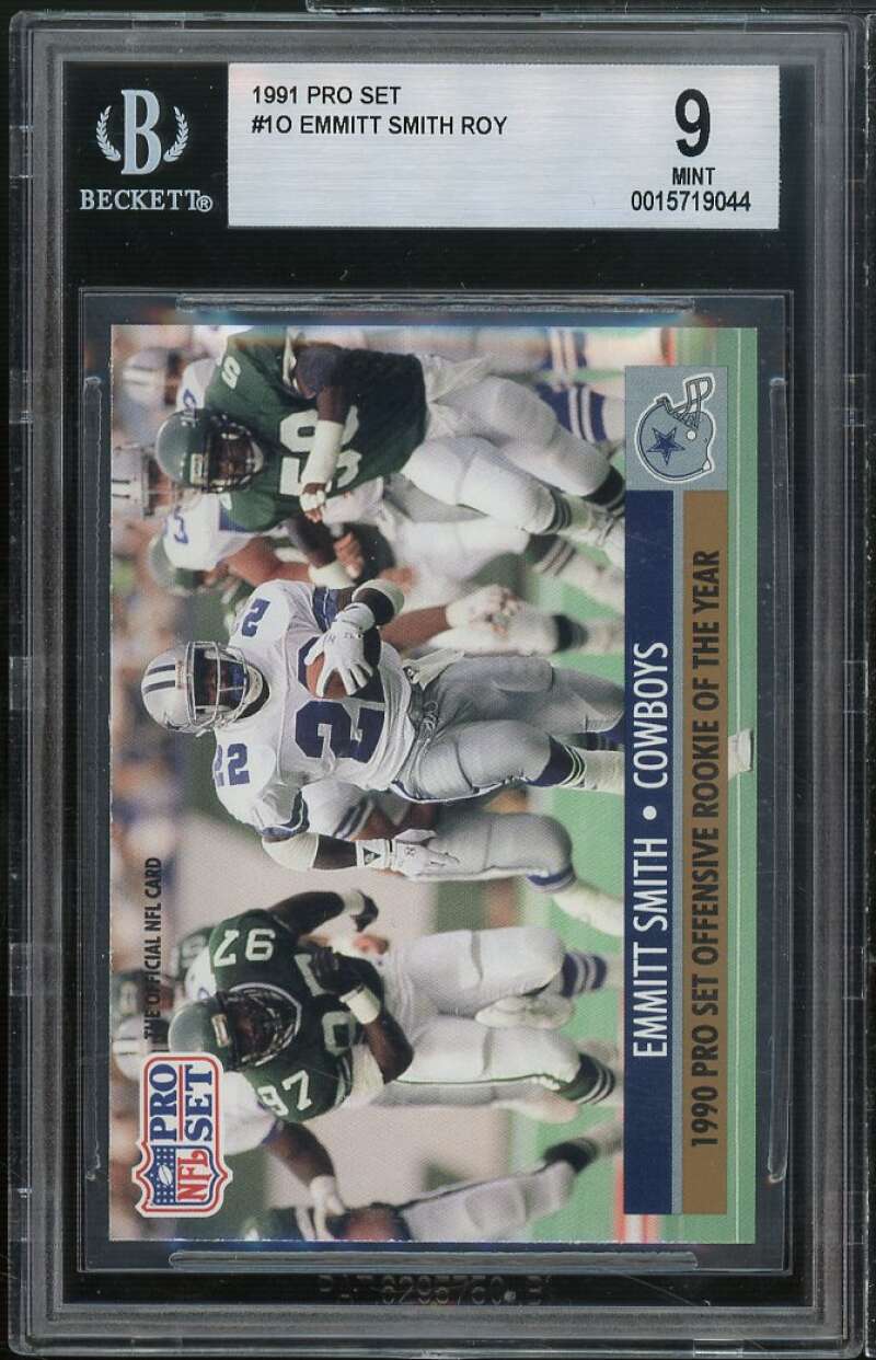 Emmitt Smith Card 1991 Pro Set #10 BGS 9 Image 1