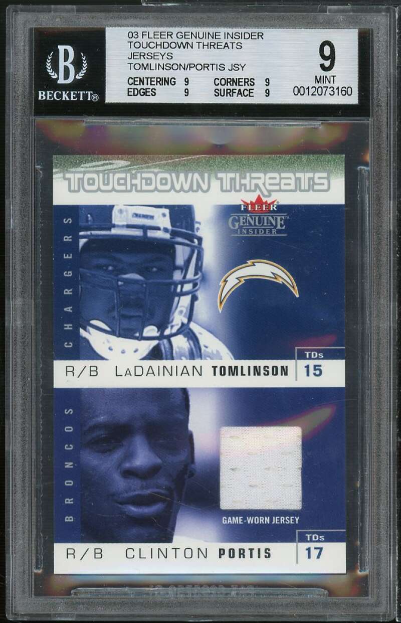 Tomlinson/Portis 2003 Fleer Genuine Insider Touchdown Threats Jersey #TTCP BGS 9 Image 1