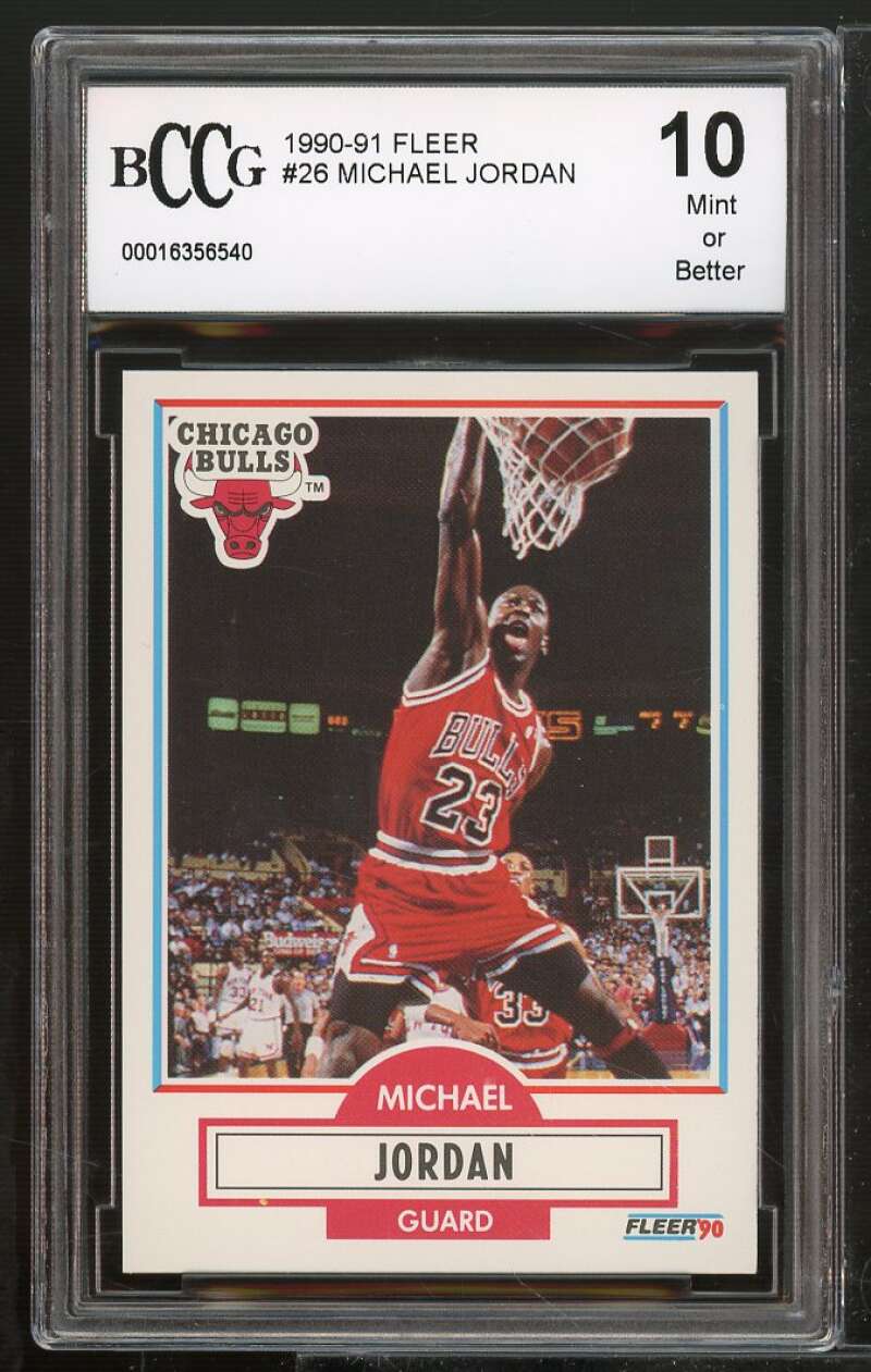 1990-91 Fleer #26 Michael Jordan Card BGS BCCG 10 Mint+ Image 1