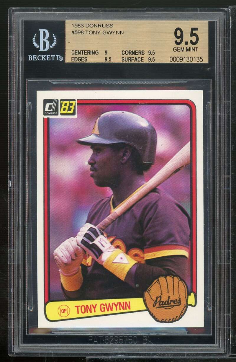 Tony Gwynn Rookie Card 1983 Donruss #598 BGS 9.5 (9 9.5 9.5 9.5) Image 1