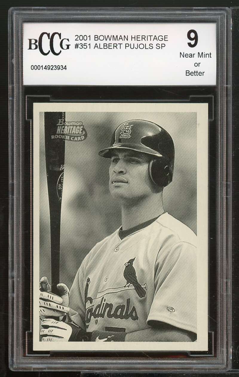 2001 Bowman Heritage #351 Albert Pujols Rookie Card BGS BCCG 9 Near Mint+ Image 1