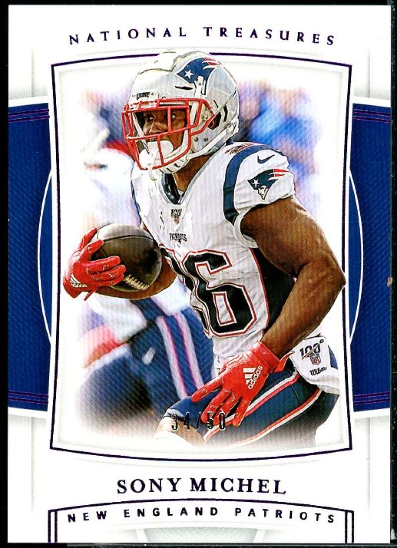 Sony Michel Card 2019 Panini National Treasures Purple #97  Image 1