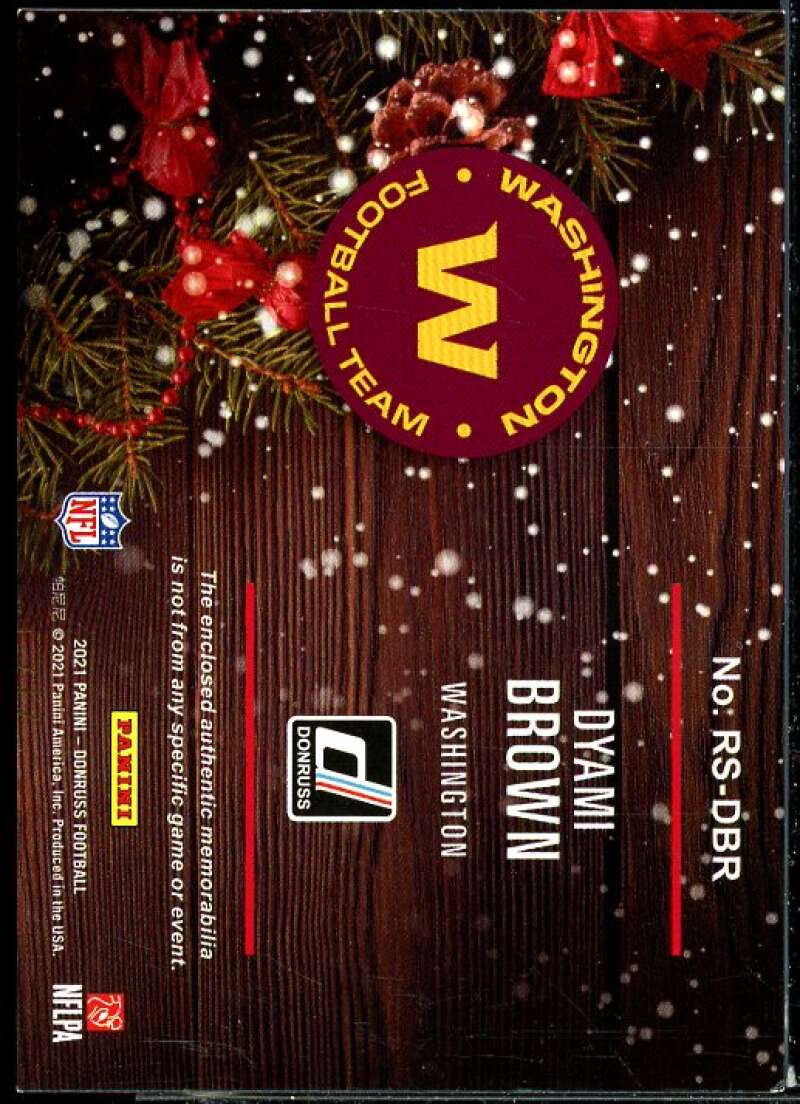 Dyami Brown Rookie Card 2021 Donruss Rookie Holiday Sweater #28  Image 2