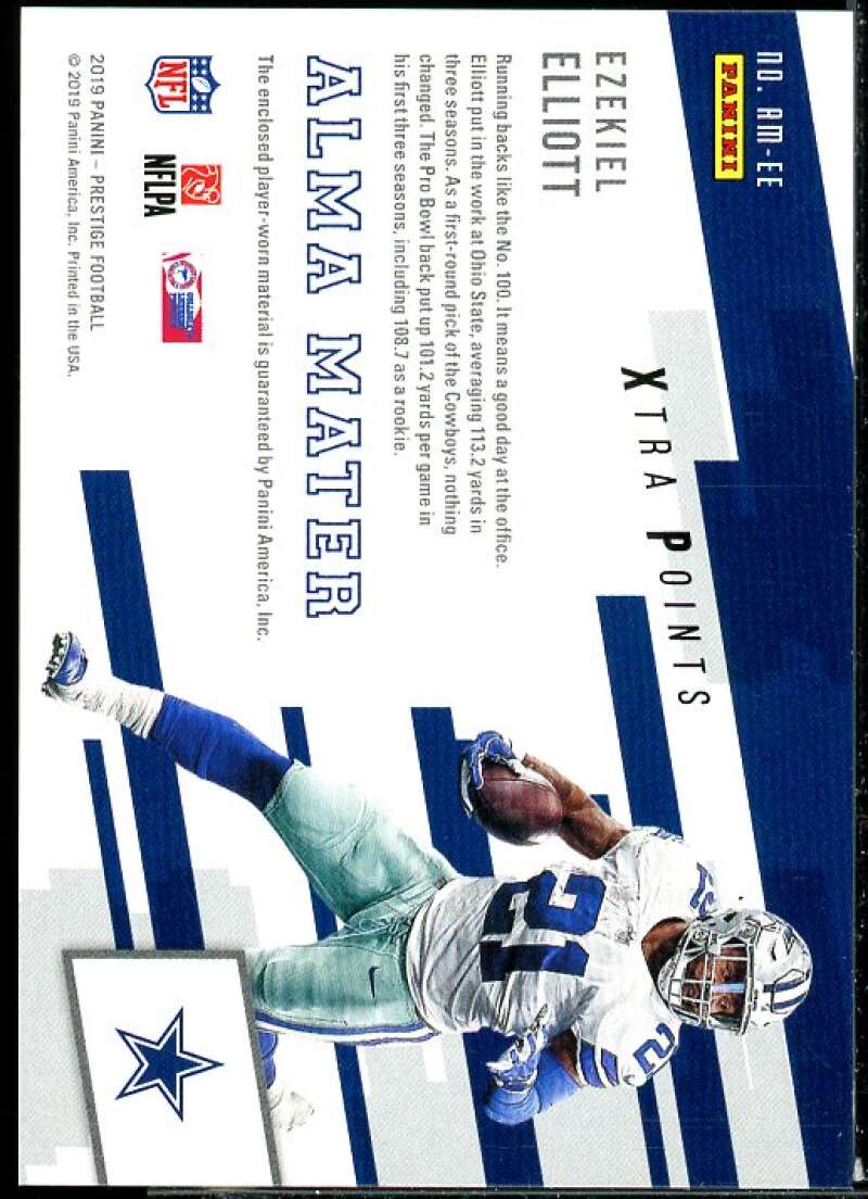 Ezekiel Elliott Card 2019 Prestige Alma Mater Jerseys Xtra Points Blue #2  Image 2