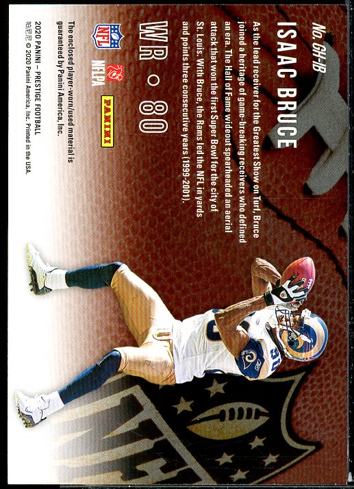 Isaac Bruce Card 2020 Prestige Gridiron Heritage Jerseys #3  Image 2