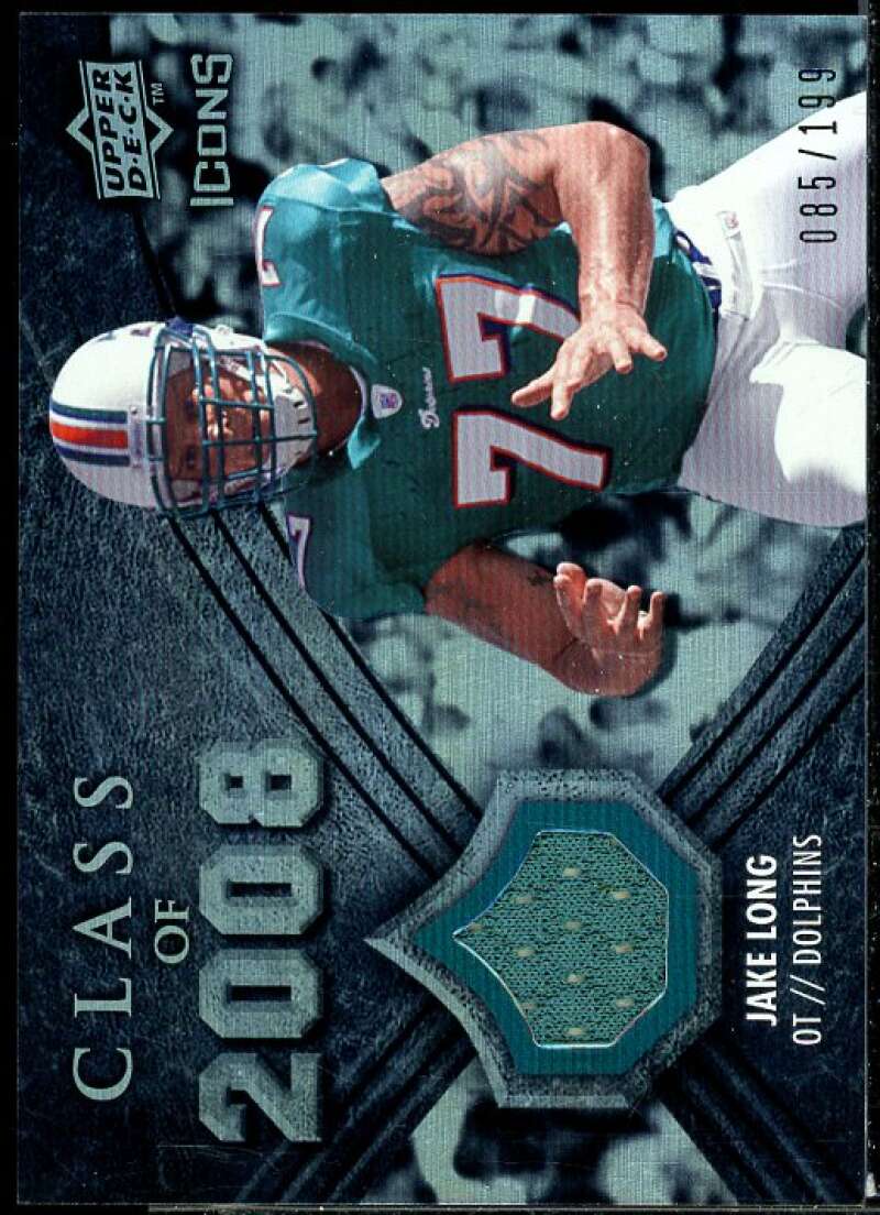 Jake Long Rookie Card 2008 Upper Deck Icons Class of 2008 Jersey Silver #CO7  Image 1