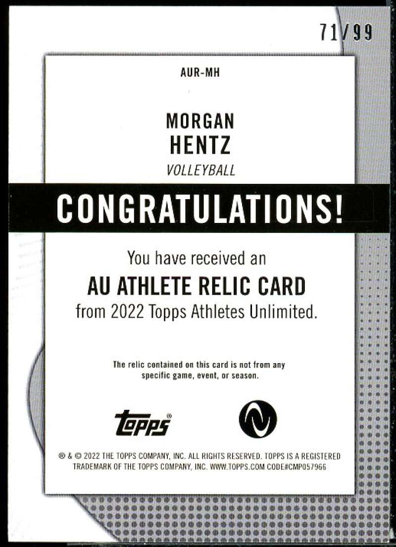 Morgan Hentz 2023 Topps Athletes Unlimited AU Athlete Relic Rainbow Foil #AURMH  Image 2