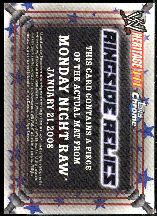 Mickie James vs. Beth Phoenix 2008 Heritage III Chrome WWE Ringside Relics #NNO  Image 2