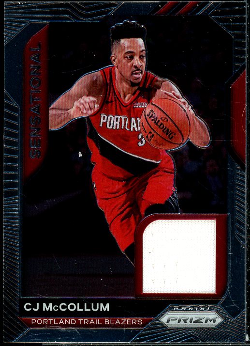 CJ McCollum Card 2020-21 Panini Prizm Sensational Swatches #62  Image 1