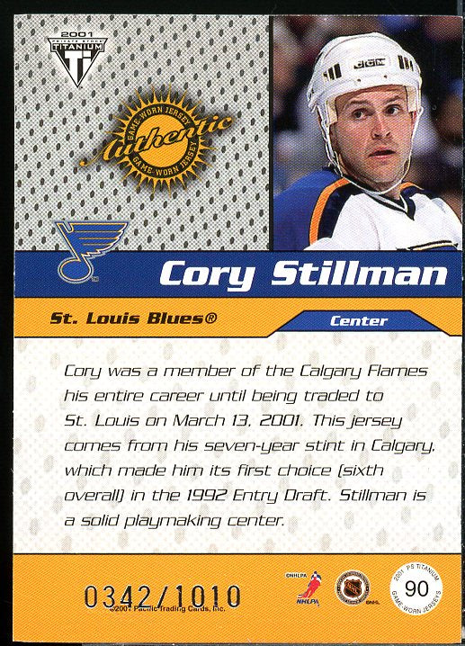 Cory Stillman Card 2000-01 Titanium Draft Day Edition #90  Image 2