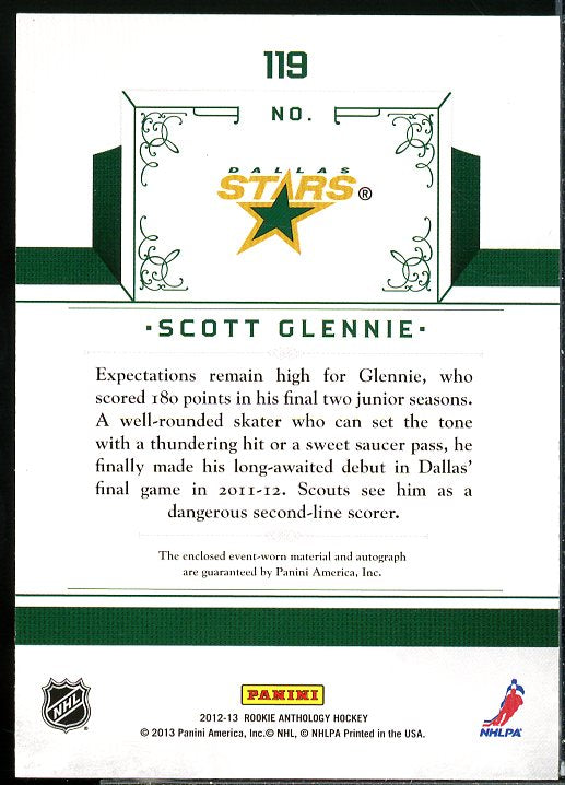 Scott Glennie JSY AU/499 Rookie Card 2012-13 Panini Rookie Anthology #119  Image 2