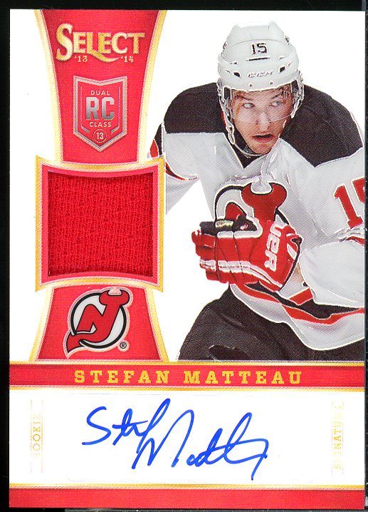 Stefan Matteau Rookie Card 2013-14 Select Rookies Jersey Autographs Prizms #255  Image 1