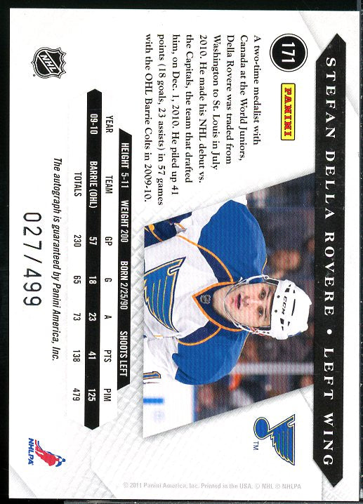 Stefan Della Rovere AU RC Rookie Card 2010-11 Luxury Suite #171  Image 2